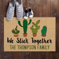 Cactus Family of Two - Six Personalized Doormat   565188009